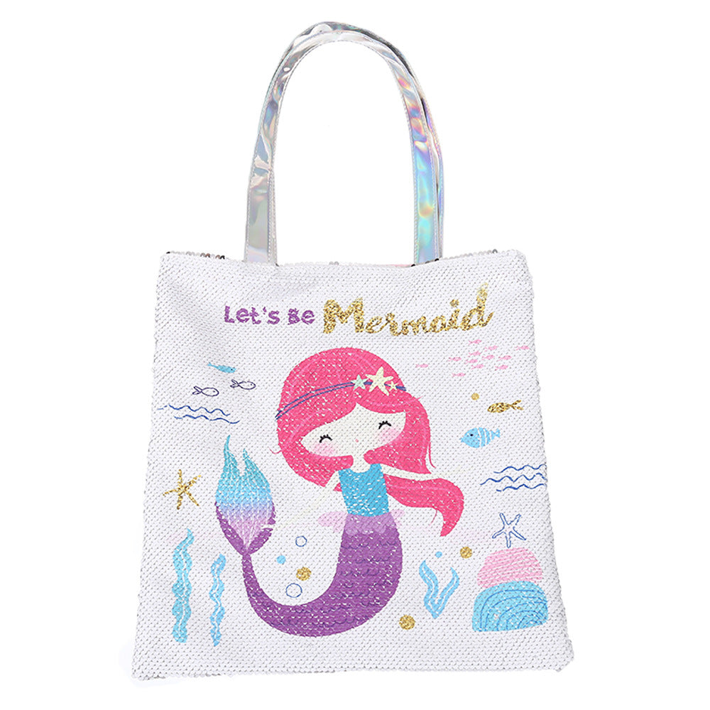 Reversible sequin tote bag